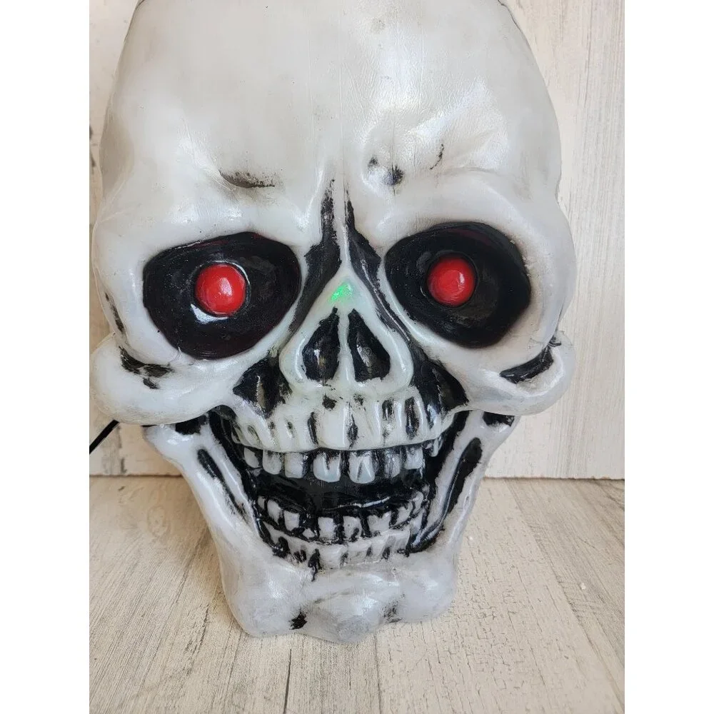 Vintage‎ hanging red eye skeleton skull Halloween home prop